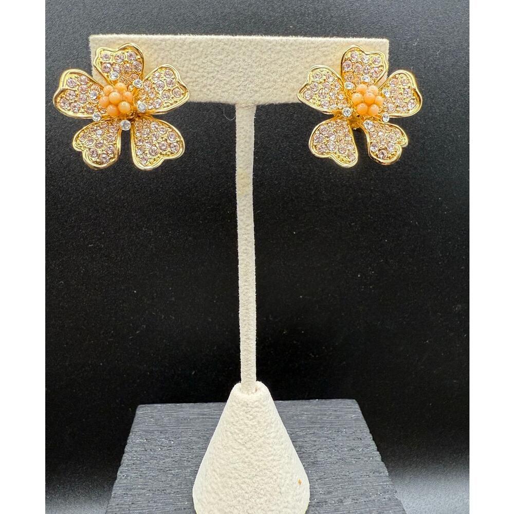 J Crew Sparkling Flower Earrings for Pierced Ears